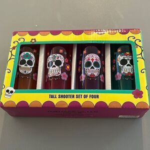 Skull Tall Shooters Glass Set